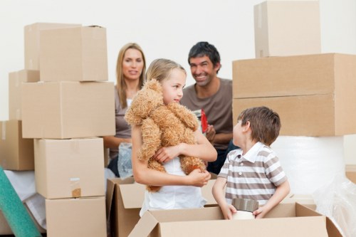 Prepared boxes and moving equipment for a local house move